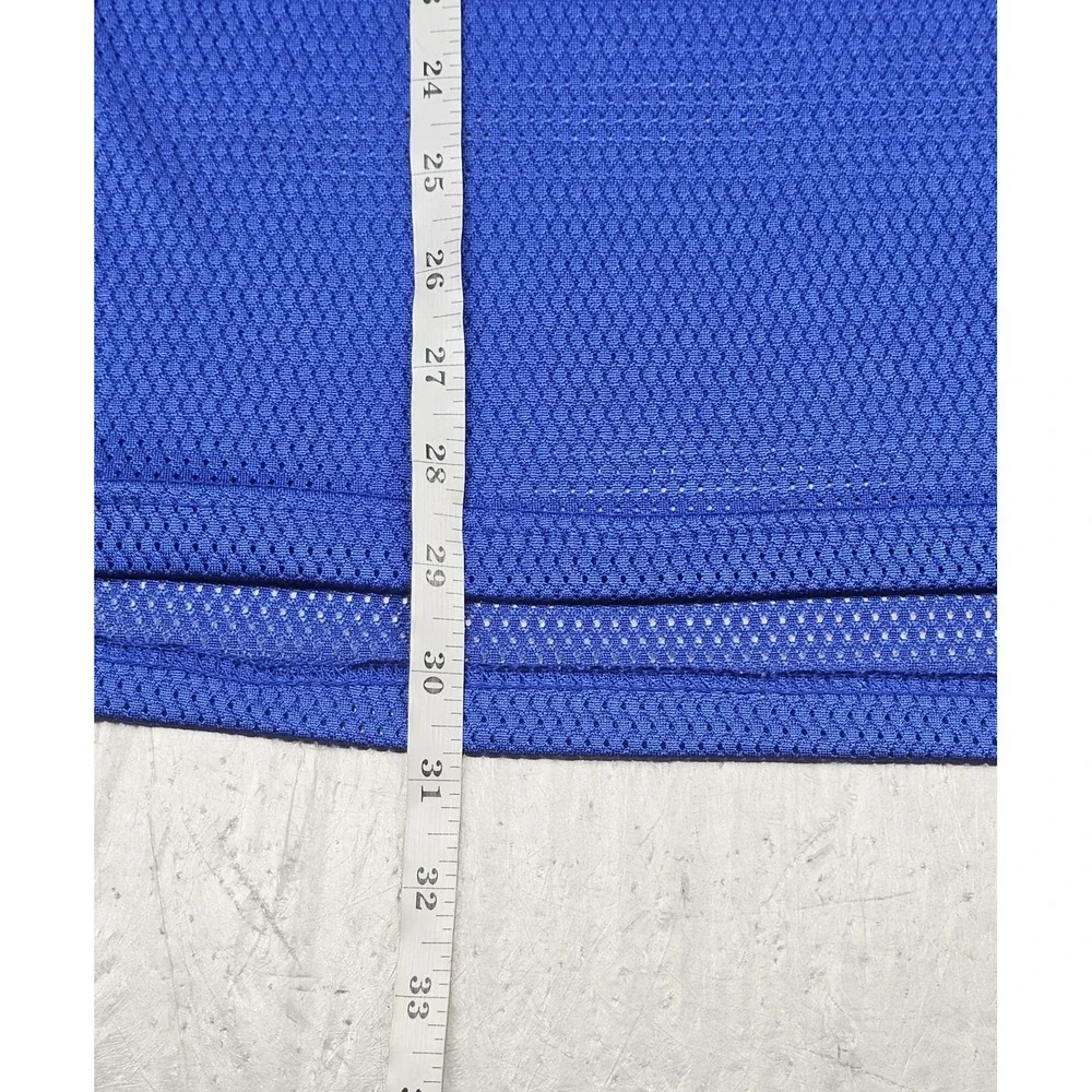 Vintage Adidas Kansas Jayhawks KU Football Jersey Mena Medium #5 Blue Mesh NCAA